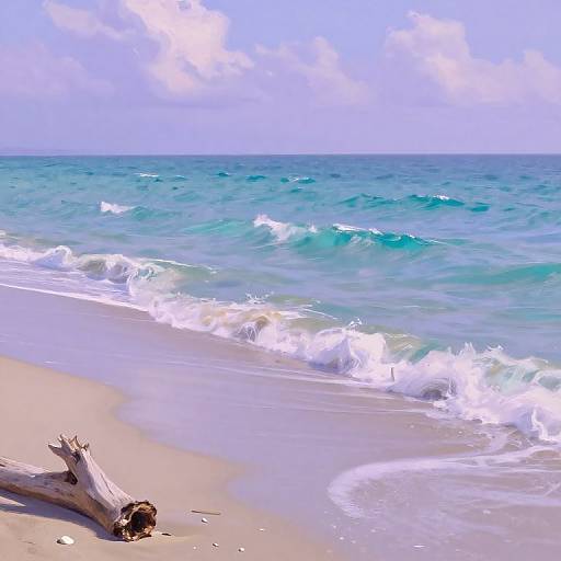 Impressionistic Lavender Turquoise Seascape