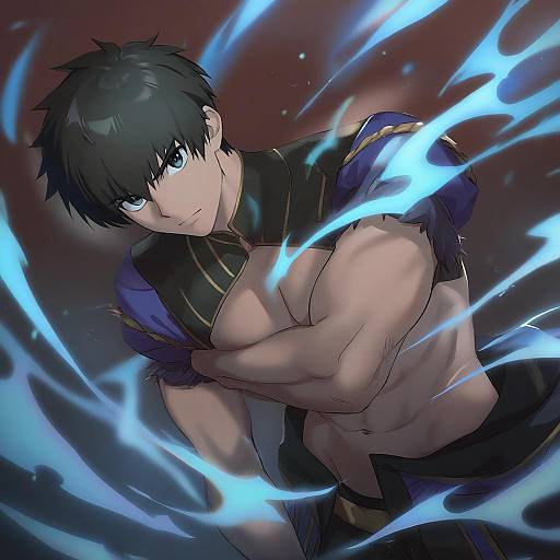 Illustration of Arash (fate), fate (series) in the style of Misu kasumi