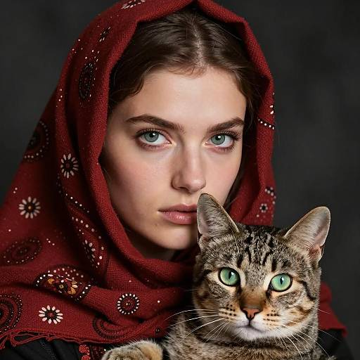 Captivating Portrait of Woman and Cat