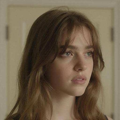 Young Woman with Messy Hair Portrait