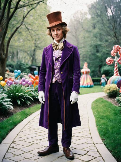Man in Willy Wonka Costume Full Body