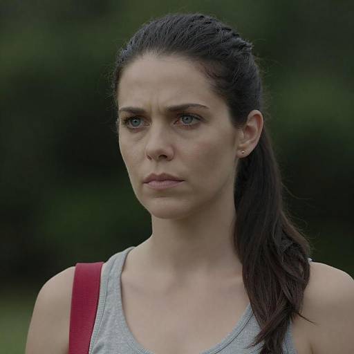 Serious Portrait of a Woman in Nature