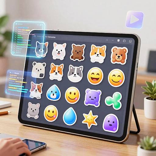 Futuristic AI Sticker Design Interface