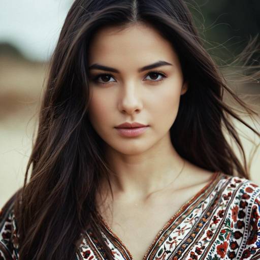 Young Woman in Caftan Dress