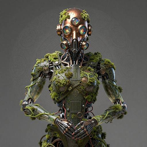 Cinematic Sci-Fi Character in Biomechanical Armor