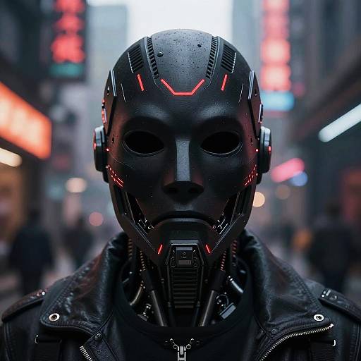 Futuristic Bio-Mechanical Oni Mask
