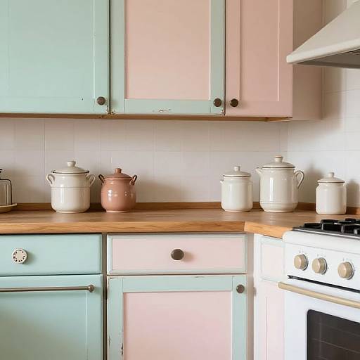 Muted Vintage Retro Kitchen Scene