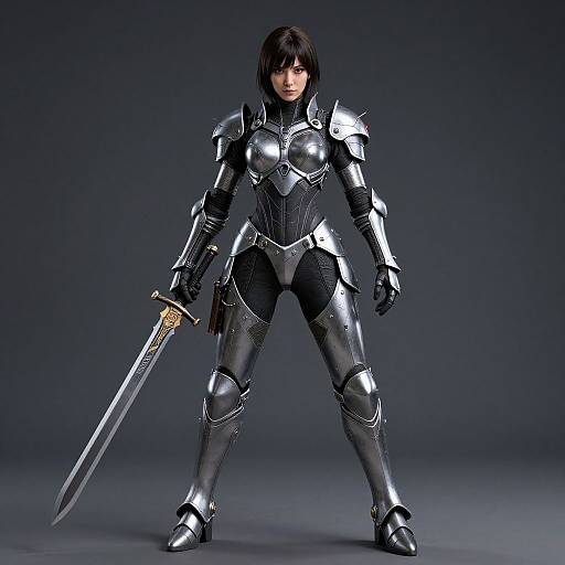 Futuristic Cyborg Swordswoman Armor