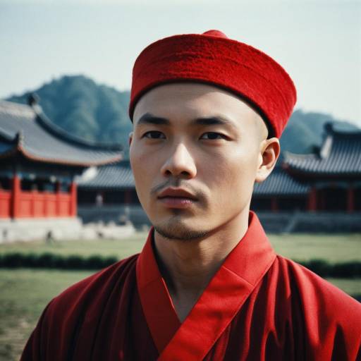 Male in Red Costume Outdoors