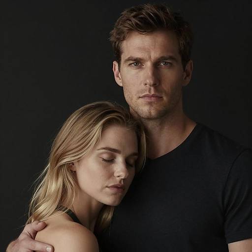 Couple Embracing in Dark Setting