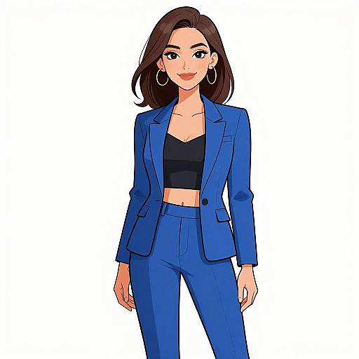 Confident Woman in Royal Blue Blazer