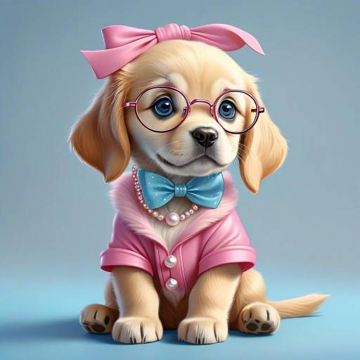 Adorable Golden Retriever Puppy Caricature