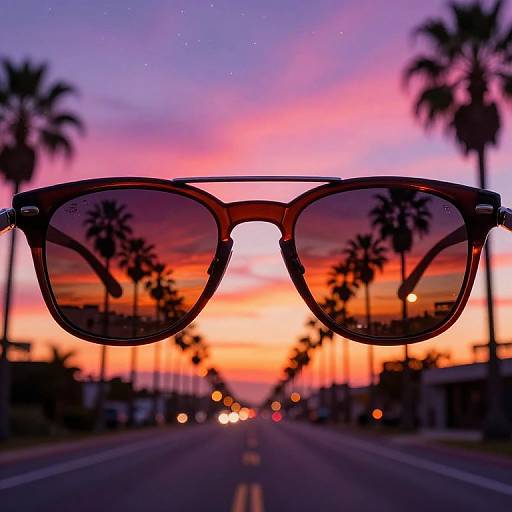 Surreal Sunset Through Sunglasses