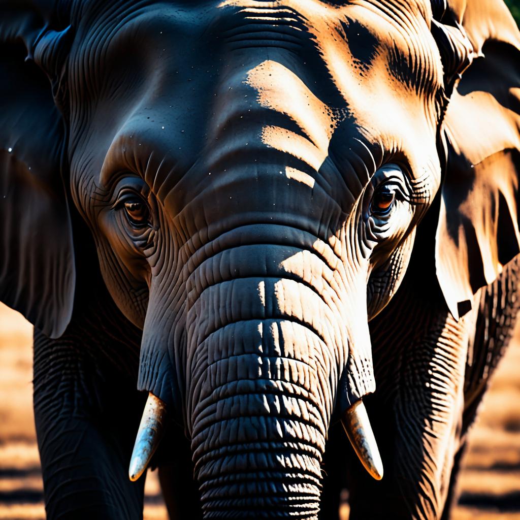 Cinematic Macro Shot of an Elephant