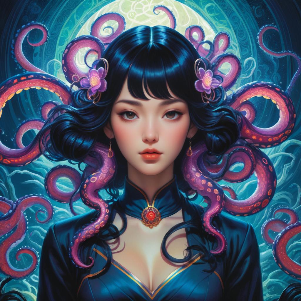 Vibrant Lovecraftian Tentacle Masterpiece