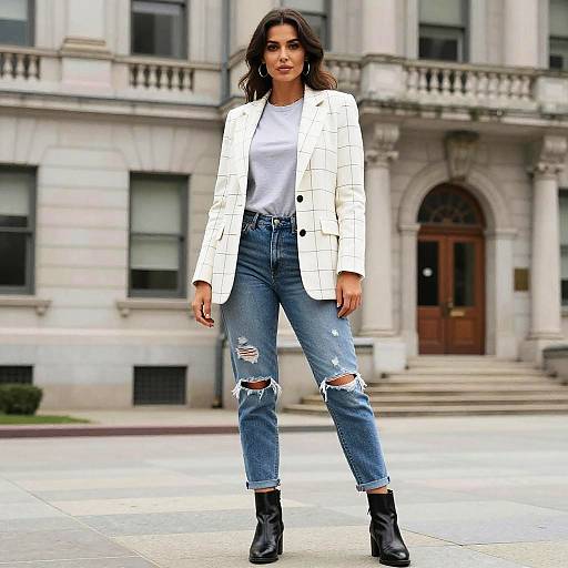 Stylish Woman by Historic Courthouse