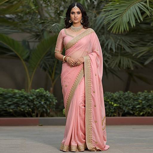 Elegant Pink Saree Wedding Fashion
