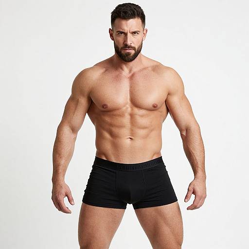 Muscular Bearded Man in Boxer Briefs