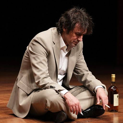 Contemplative Man on Stage Portrait