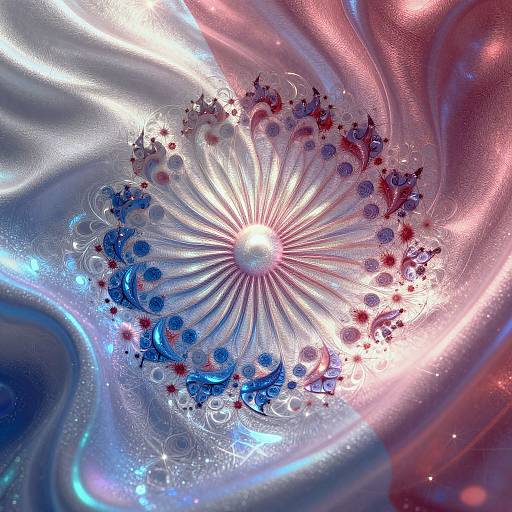 Fractal AI Flag with Holographic Glow