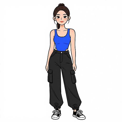 Smiling Woman in Casual Streetwear