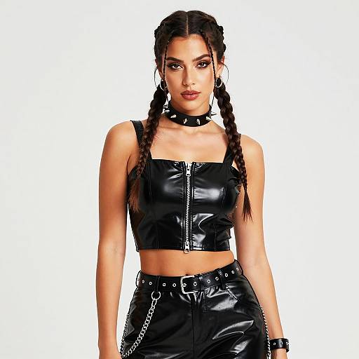 Confident Woman in Edgy Streetwear