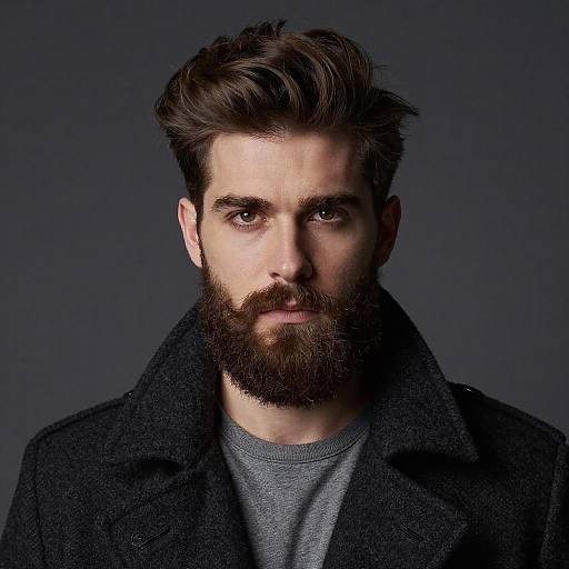 Handsome Young Man Portrait with Beard