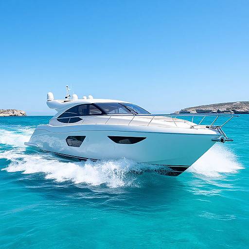 Sleek Slender Yacht in Turquoise Waters