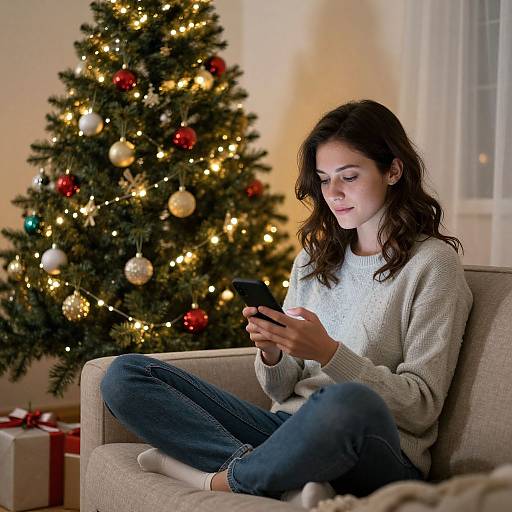 Cozy Christmas Eve Smartphone Moment