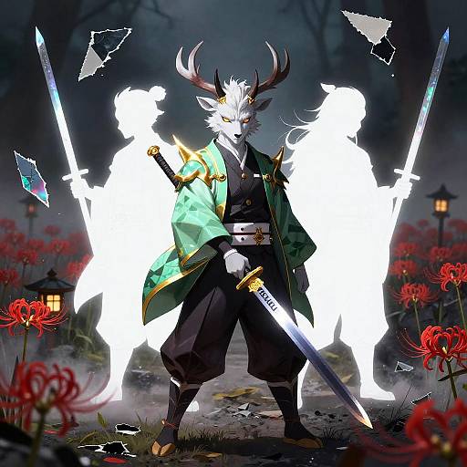 Stag Naginata Demon-Slayer in Higanbana Fields