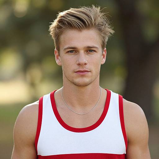 Blonde Man in Outdoor Tranquility