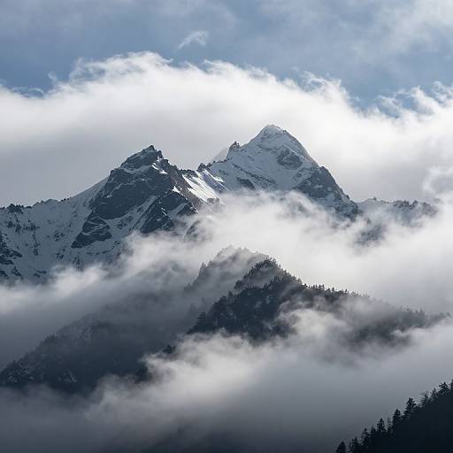 Majestic Snow-Capped Mountain Peaks