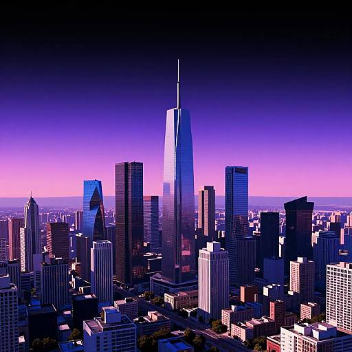 Surreal Geometric City Skyline