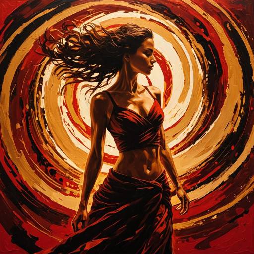 Abstract Expressionism Young Female Warrior