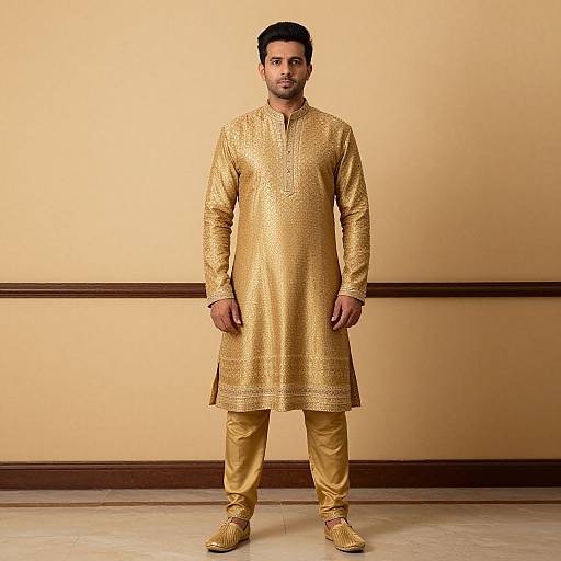 Mughal Prince in Golden Attire