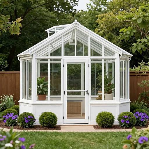 Charming White She-Shed Greenhouse