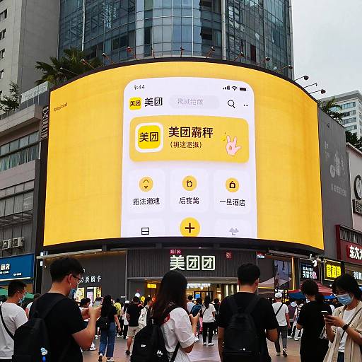 Meituan App on Urban Billboard