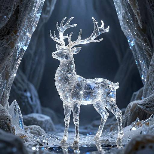 Crystal Deer Spirit in Ice Caves