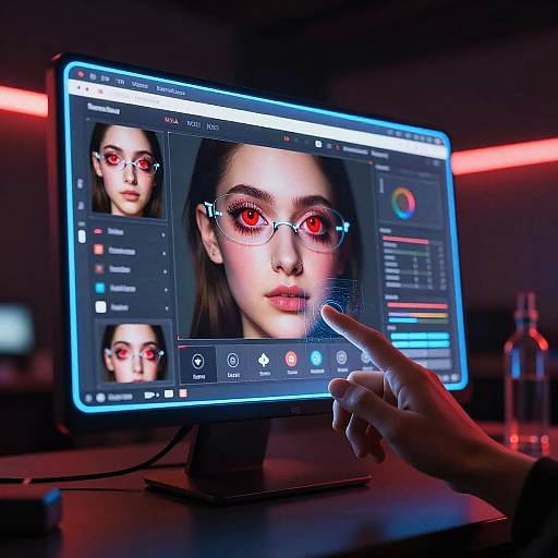 Futuristic Red Eye Removal Interface