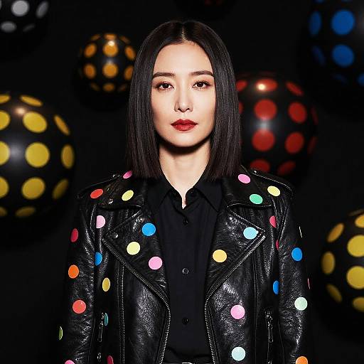 Polka Dot Leather Jacket Portrait