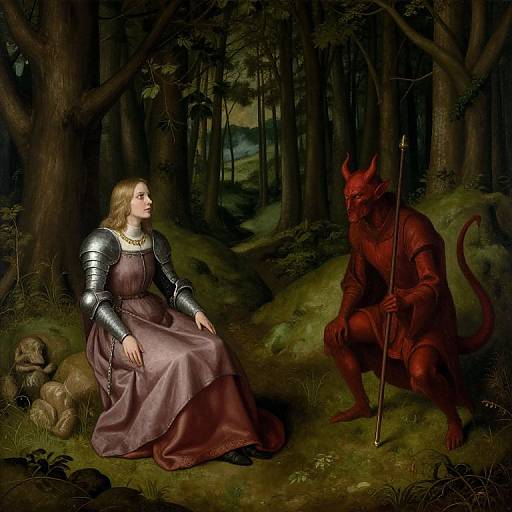 Allegorical Knight, Maiden, and Devil