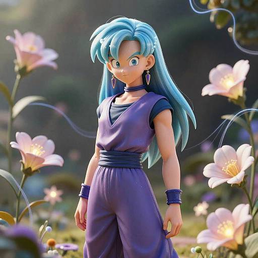 Bulma in Dreamlike Ethereal Garden