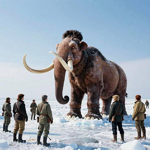 70s Frozen Tundra with Giant Mammoth