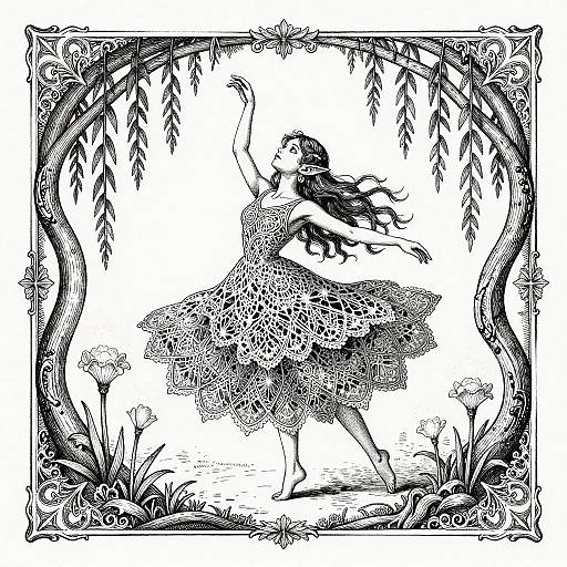 Melancholic Elf Among Glowing Flowers