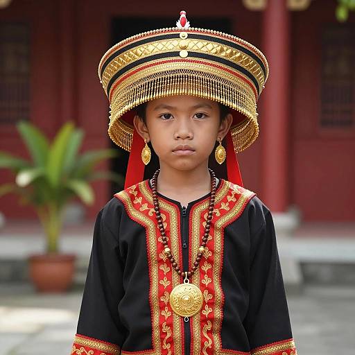 Traditional Filipino Datu Costume Portrait