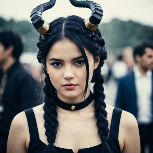 Young Woman with Horns Costume