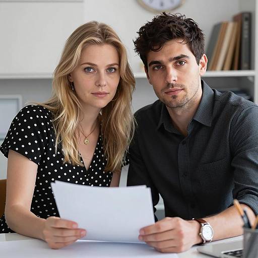 Blonde Woman and Dark-Haired Man Portrait