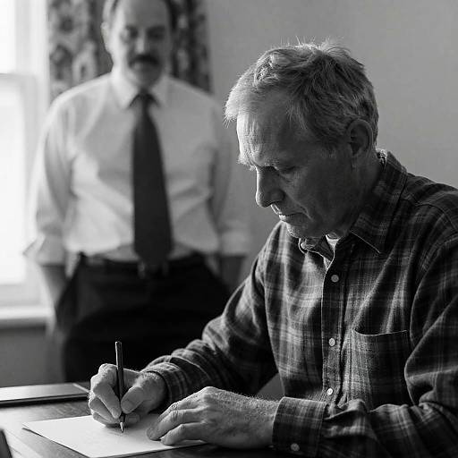 Black and White Portrait of Two Middle-Aged Men