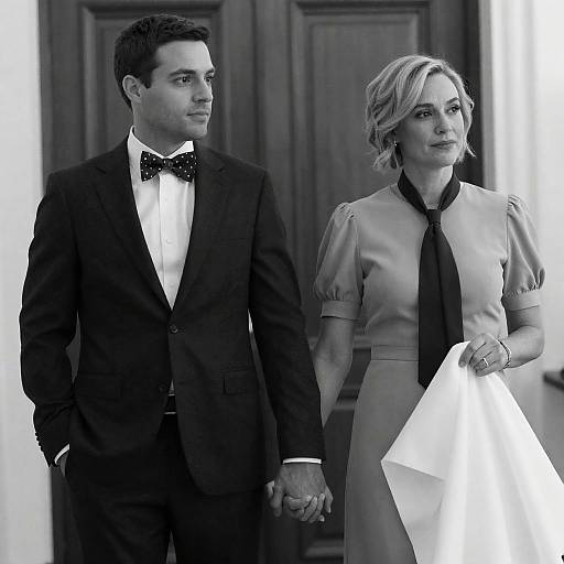 Elegant Black-and-White Couple Portrait