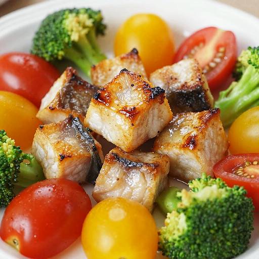 Colorful Grilled Fish and Veggies